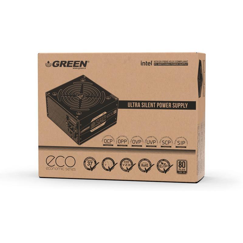 منبع تغذیه کامپیوتر گرین مدل GP600A-ECO Rev3.1