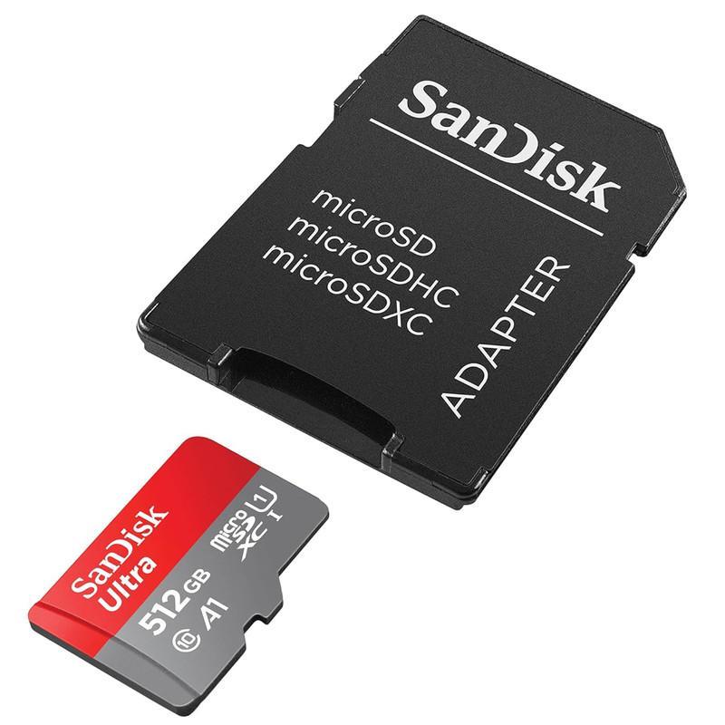کارت حافظه microSDXC سن دیسک مدل Ultra A1 کلاس 10 استاندارد UHS-I سرعت 150MBps ظرفیت 512 گیگابایت