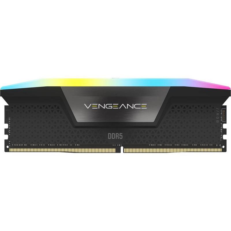رم دسکتاپ DDR5 کورسیر مدل VENGEANCE RGB ظرفیت 64 گیگابایت دو کاناله 6000 مگاهرتز CL40 با هیت‌سینک خنک‌کننده و ماژول U-DIMM دو عدد 32 گیگابایتی