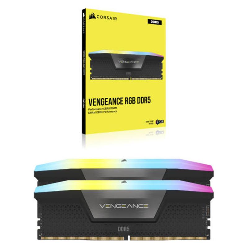 رم دسکتاپ کورسیر مدل VENGEANCE RGB DDR5 دو کاناله ظرفیت 32 گیگابایت فرکانس 5200 مگاهرتز تایمینگ CL40 با هیت‌سینک خنک‌کننده