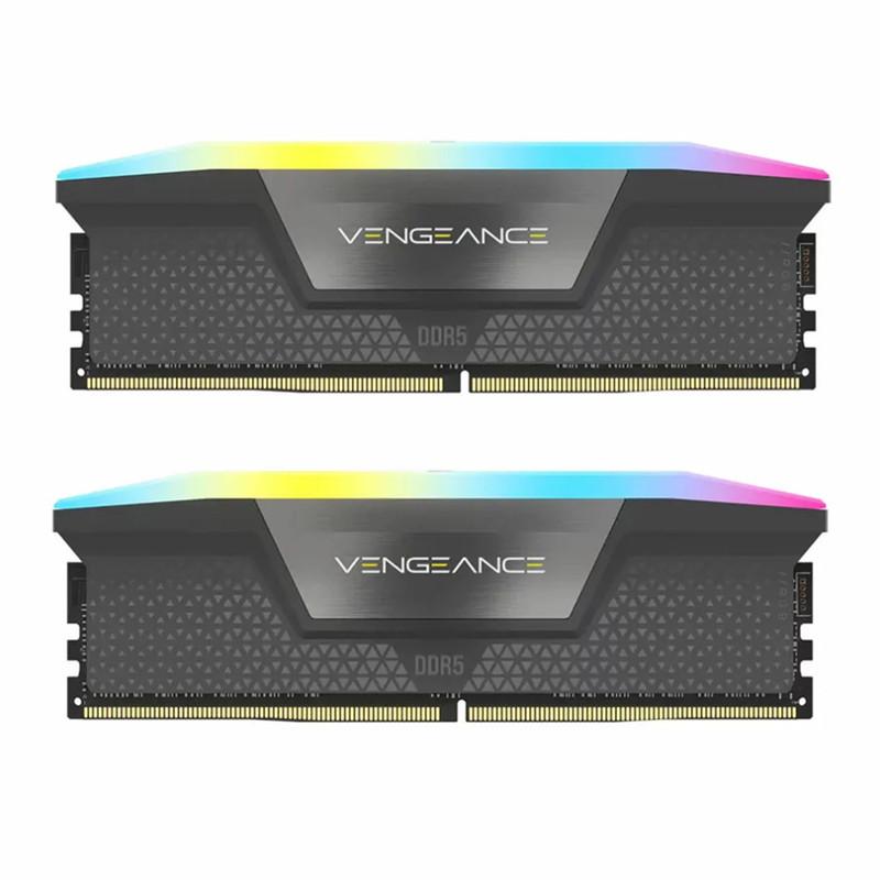 رم دسکتاپ کورسیر مدل VENGEANCE RGB DDR5 دو کاناله ظرفیت 32 گیگابایت فرکانس 5200 مگاهرتز تایمینگ CL40 با هیت‌سینک خنک‌کننده