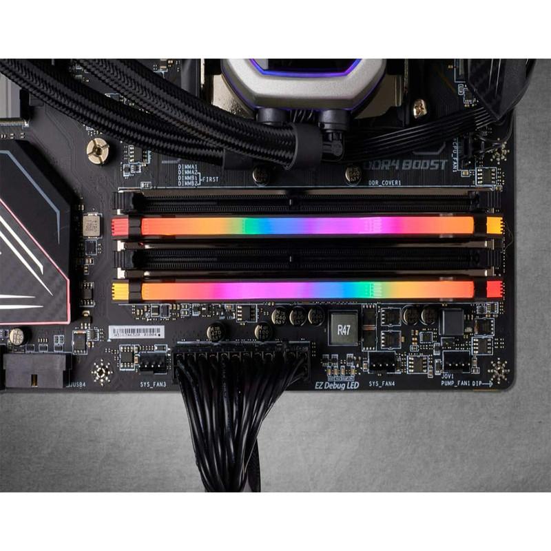 رم دسکتاپ Corsair مدل VENGEANCE RGB PRO دو کاناله DDR4 ظرفیت 64GB فرکانس 3600MHz تایمینگ CL18 با هیت‌سینک خنک‌کننده