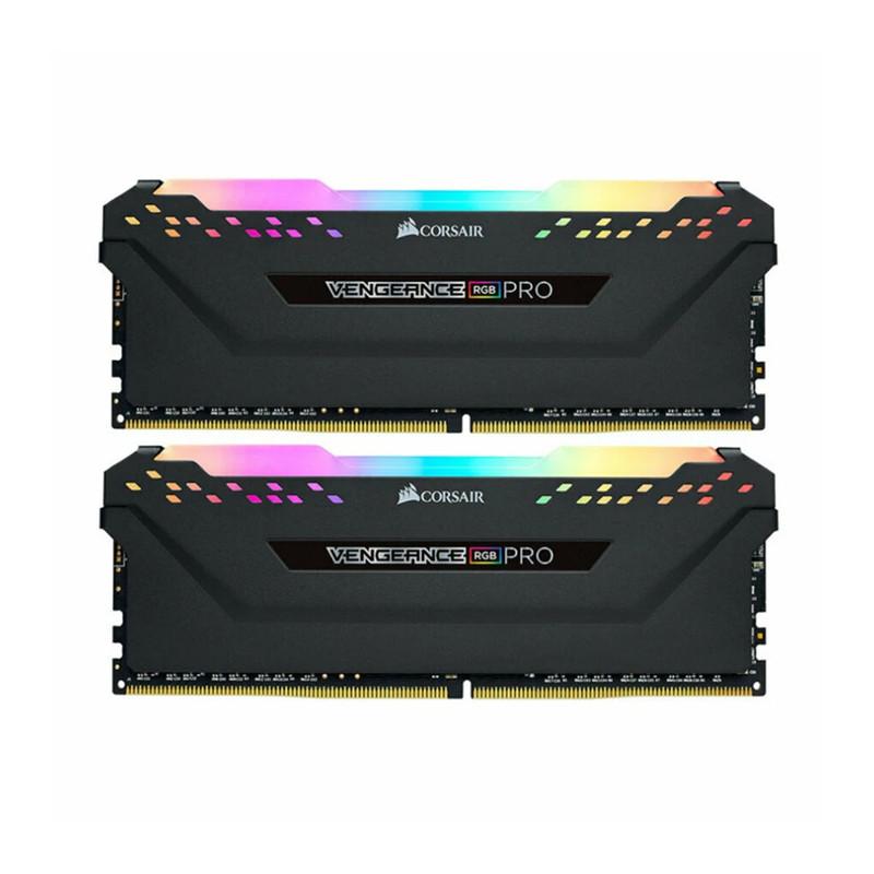 رم دسکتاپ Corsair مدل VENGEANCE RGB PRO دو کاناله DDR4 ظرفیت 64GB فرکانس 3600MHz تایمینگ CL18 با هیت‌سینک خنک‌کننده