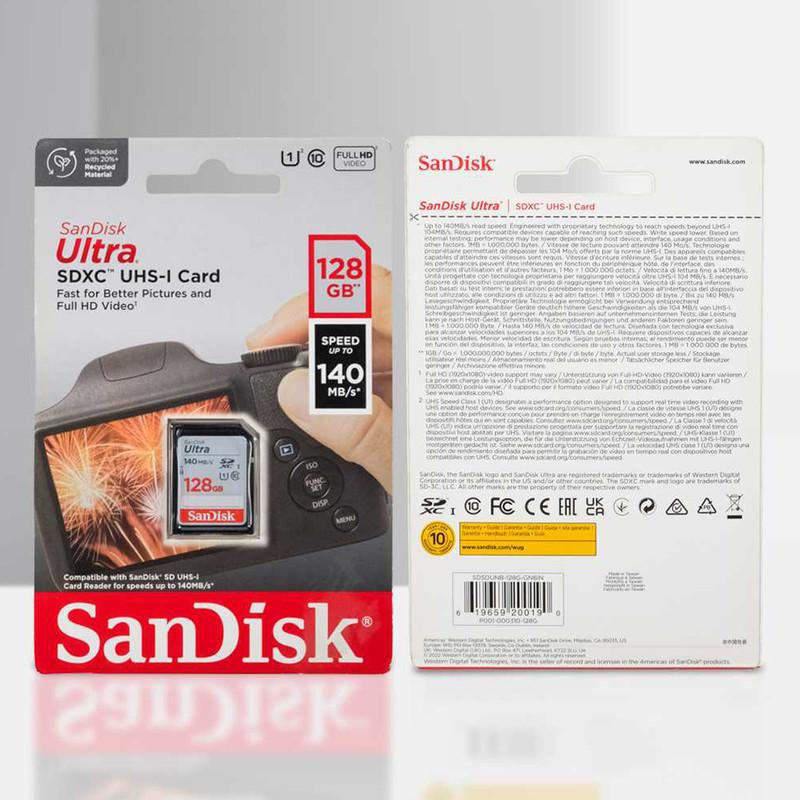 کارت حافظه SDXC سن دیسک مدل Ultra کلاس 10 استاندارد UHS-I U1 سرعت 140MB/s ظرفیت 128 گیگابایت 