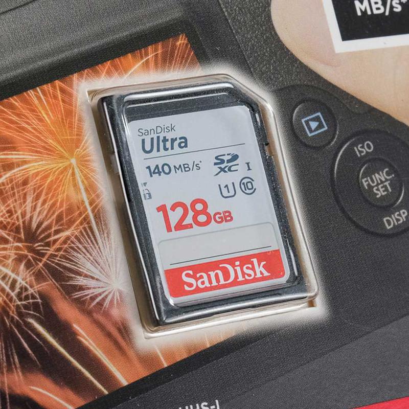 کارت حافظه SDXC سن دیسک مدل Ultra کلاس 10 استاندارد UHS-I U1 سرعت 140MB/s ظرفیت 128 گیگابایت 