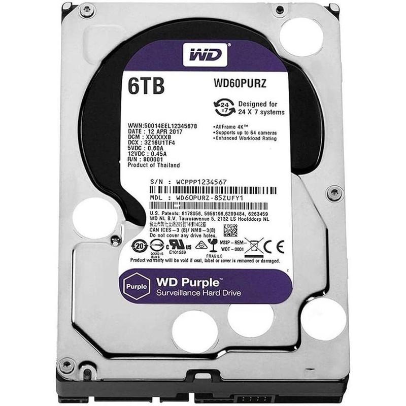 هارددیسک اینترنال وسترن دیجیتال مدل Purple WD64PURZ ظرفیت 6 ترابایت