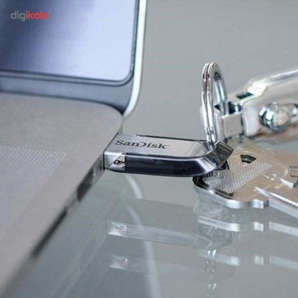 فلش مموری سن دیسک مدل CZ73 ظرفیت 32 گیگابایت با بدنه فلزی، رابط USB 3.0 و سرعت انتقال 150 مگابایت بر ثانیه، سازگار با ویندوز و مک و مناسب موبایل، تبلت، لپ‌تاپ و تلویزیون