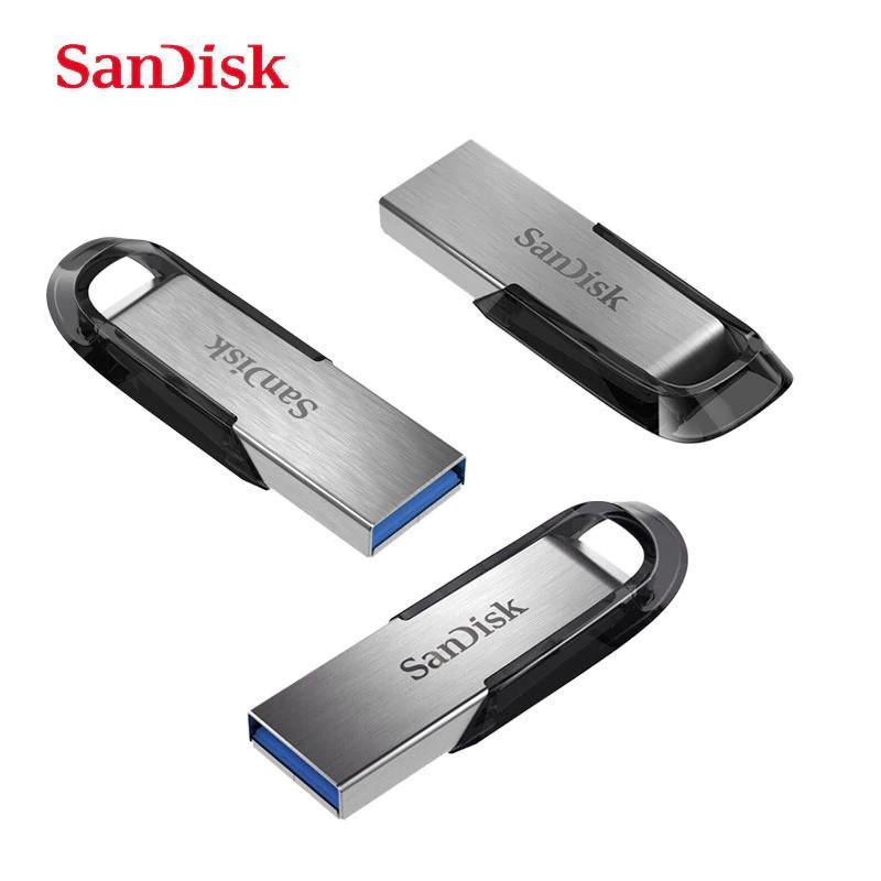 فلش مموری سن دیسک Ultra Flair CZ73 ظرفیت 64 گیگابایت با رابط USB 3.0 و بدنه فلزی مقاوم، سرعت انتقال 150 مگابایت بر ثانیه و سازگار با انواع سیستم‌عامل‌ها و دستگاه‌ها