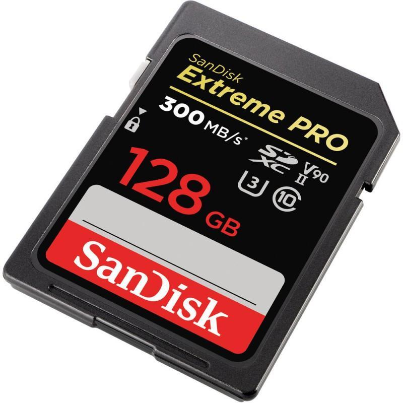 کارت حافظه SDXC سن دیسک مدل Extreme Pro V30 کلاس 10 استاندارد UHS-II U3 سرعت 300mbps ظرفیت 128 گیگابایت
