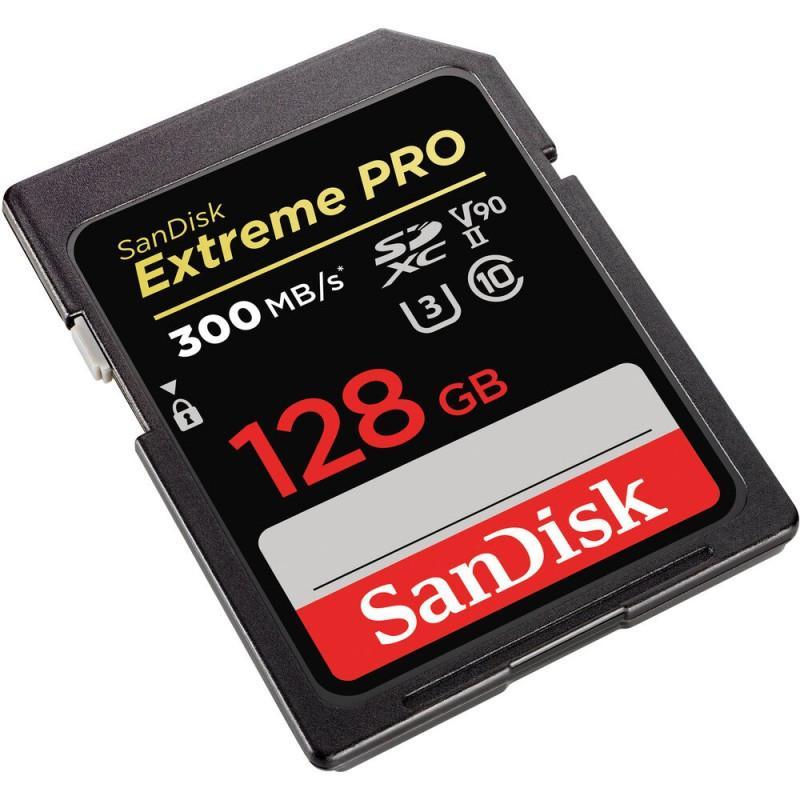 کارت حافظه SDXC سن دیسک مدل Extreme Pro V30 کلاس 10 استاندارد UHS-II U3 سرعت 300mbps ظرفیت 128 گیگابایت