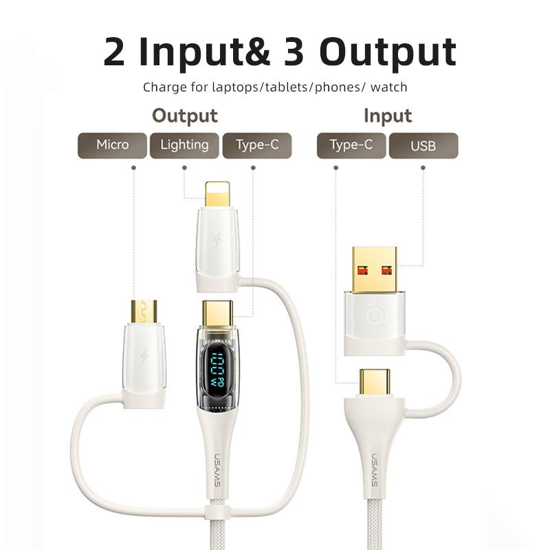 کابل تبدیل usb / usb-c به usb-c / micro usb / لایتنینگ یوسمز مدل sj626 طول 2 متر