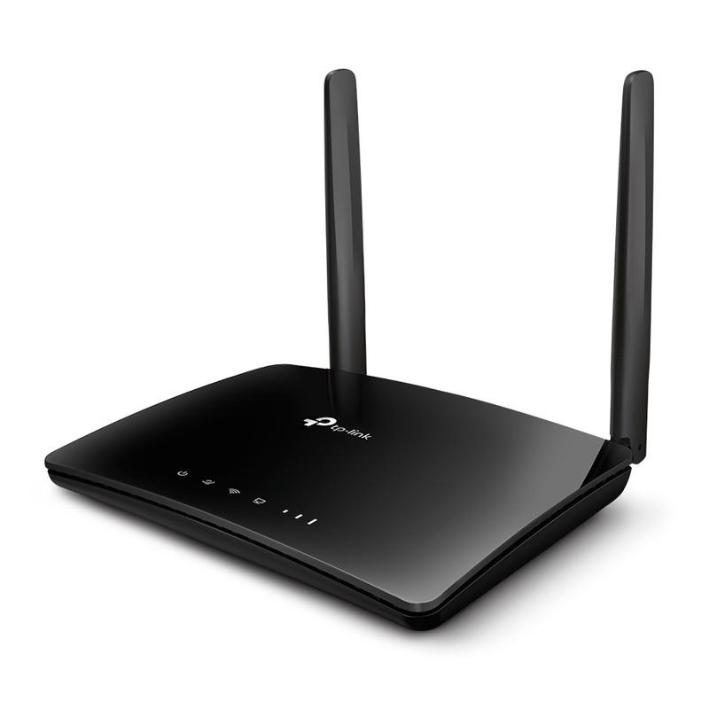 مودم روتر بی‌سیم 4G LTE تی‌پی‌لینک مدل TL-MR6400 با دو آنتن خارجی، شبکه Wi-Fi 2.4 گیگاهرتز، پشتیبانی از 32 کاربر، چهار پورت LAN 10/100 مگابیت و فایروال پیشرفته