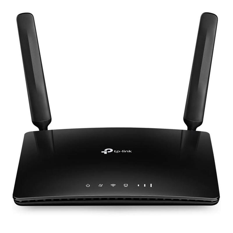 مودم روتر بی‌سیم 4G LTE تی‌پی‌لینک مدل TL-MR6400 با دو آنتن خارجی، شبکه Wi-Fi 2.4 گیگاهرتز، پشتیبانی از 32 کاربر، چهار پورت LAN 10/100 مگابیت و فایروال پیشرفته