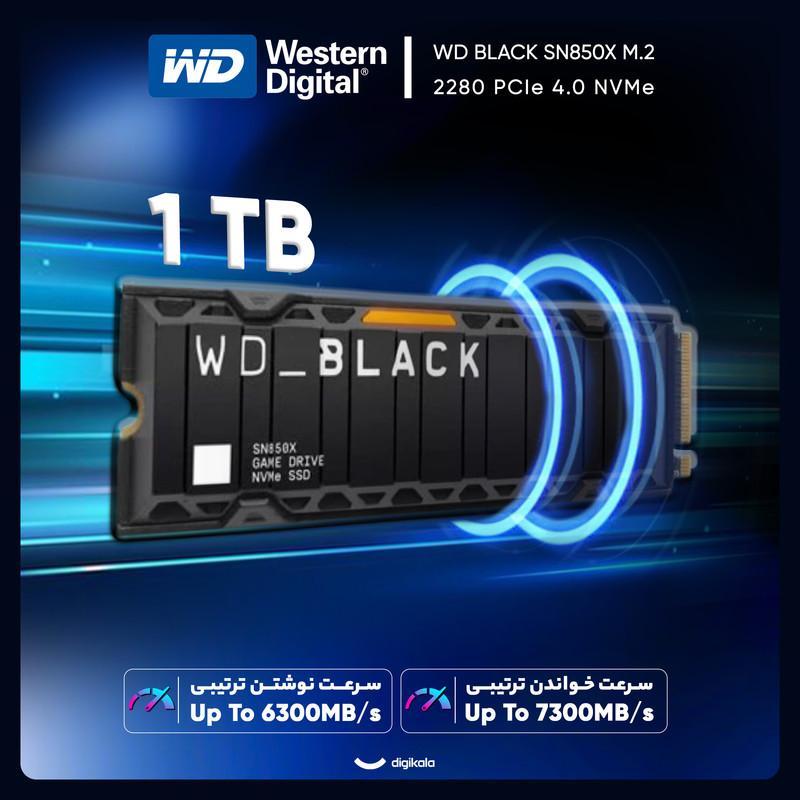اس اس دی اینترنال PCIe Gen4 x4 وسترن دیجیتال مدل WD BLACK SN850X ظرفیت 1 ترابایت