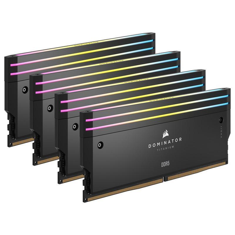 رم دسکتاپ DDR5 دو کاناله 96 گیگابایت کورسیر مدل DOMINATOR TITANIUM فرکانس 6600 مگاهرتز تایمینگ CL32 با ماژول DIMM