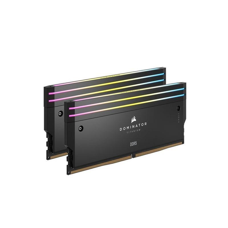 رم دسکتاپ DDR5 دو کاناله 96 گیگابایت کورسیر مدل DOMINATOR TITANIUM فرکانس 6600 مگاهرتز تایمینگ CL32 با ماژول DIMM