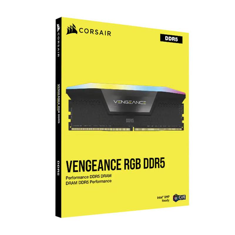 رم دسکتاپ کورسیر مدل VENGEANCE RGB DDR5 دو کاناله ظرفیت 64 گیگابایت سرعت 5600 مگاهرتز تایمینگ CL40 همراه هیت‌سینک خنک‌کننده