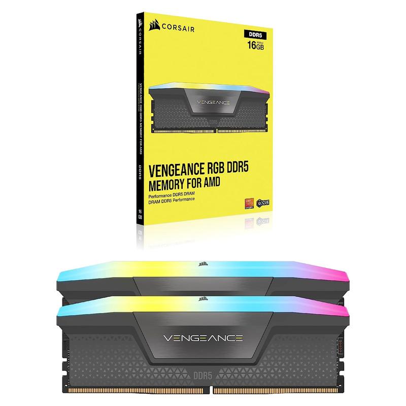 رم دسکتاپ کورسیر مدل VENGEANCE RGB DDR5 دو کاناله ظرفیت 64 گیگابایت سرعت 5600 مگاهرتز تایمینگ CL40 همراه هیت‌سینک خنک‌کننده