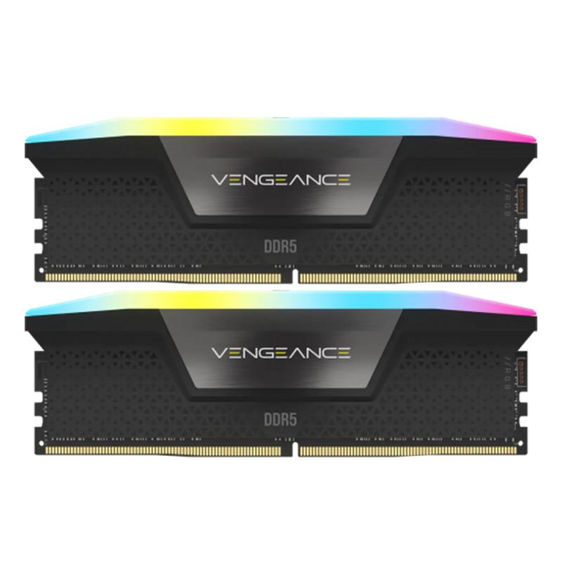 رم دسکتاپ کورسیر مدل VENGEANCE RGB DDR5 دو کاناله ظرفیت 64 گیگابایت سرعت 5600 مگاهرتز تایمینگ CL40 همراه هیت‌سینک خنک‌کننده