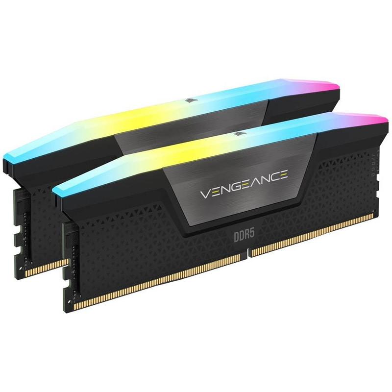 رم دسکتاپ کورسیر مدل VENGEANCE RGB DDR5 دو کاناله ظرفیت 64 گیگابایت سرعت 5600 مگاهرتز تایمینگ CL40 همراه هیت‌سینک خنک‌کننده