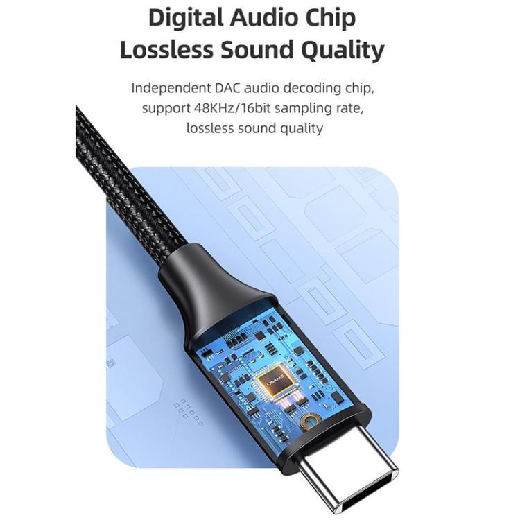 کابل تبدیل USB-C به AUX یوسمز مدل us-sj599 طول 0.13 متر
