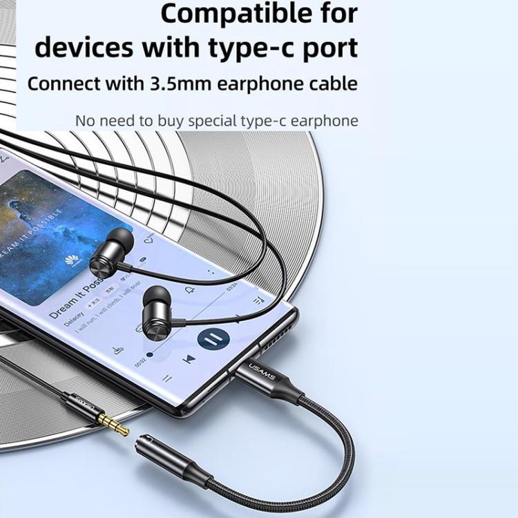 کابل تبدیل USB-C به AUX یوسمز مدل us-sj599 طول 0.13 متر