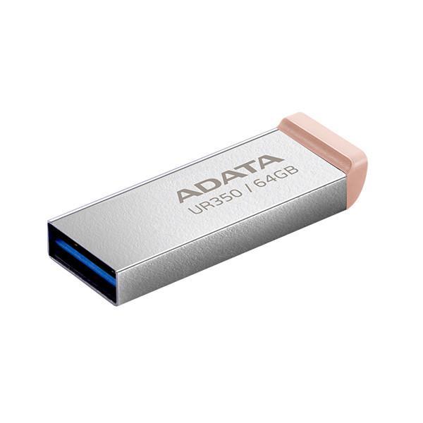 فلش مموری ای دیتا مدل UR350 ظرفیت 64 گیگابایت با رابط USB 3.2 Gen1، سرعت انتقال 100 مگابایت بر ثانیه، بدنه فلزی مقاوم، سازگار با ویندوز، مک، لینوکس و بدون نیاز به نصب درایور