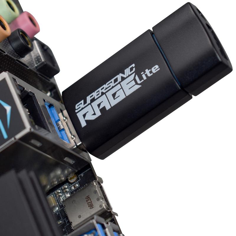 فلش مموری پتریوت مدل Patriot RAGE LITE ظرفیت 256 گیگابایت USB 3.2 Gen 1 با سرعت خواندن 120 مگابایت بر ثانیه، مقاوم در برابر آب، ضربه، شوک، لرزش و گرد و غبار، طراحی کشویی محافظ پورت