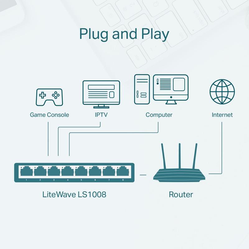 سوئیچ 8 پورت تی پی_ لینک مدل LS1008