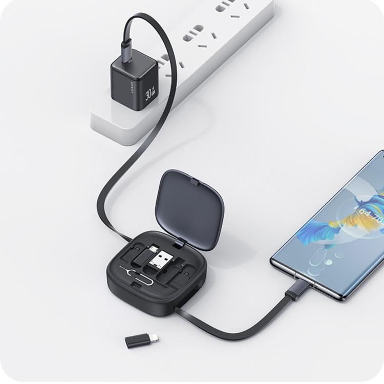 کابل تبدیل usb-c به microUSB/ لایتنینگ / usb-c یوسمز مدل sj650 طول 1 متر