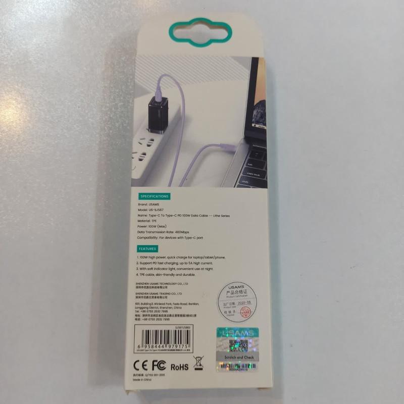 کابل تبدیل USB-C یوسمز مدل US-SJ567-100W طول 1.2 متر