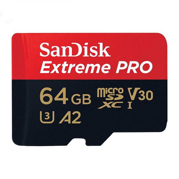 کارت حافظه microSDXC سن دیسک مدل Extreme PRO کلاس A2 استاندارد UHS-I U3 سرعت 170MBps ظرفیت 64 گیگابایت 