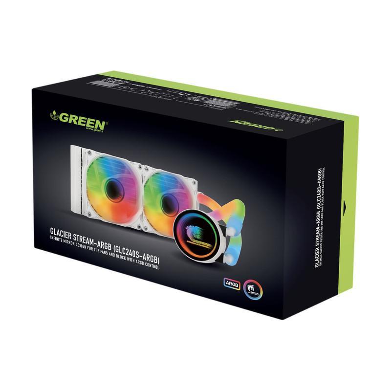 سیستم خنک کننده آبی گرین مدل GLACIER 240 STREAM-ARGB