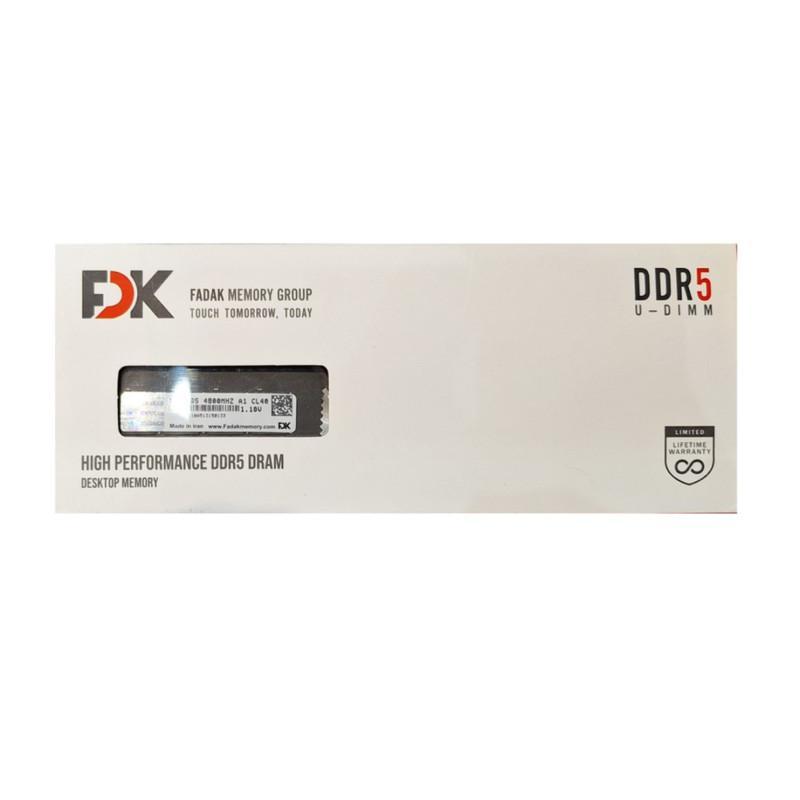 رم دسکتاپ DDR5 تک کاناله 4800 مگاهرتز CL40 فدک مدل U-DIMM ظرفیت 16 گیگابایت