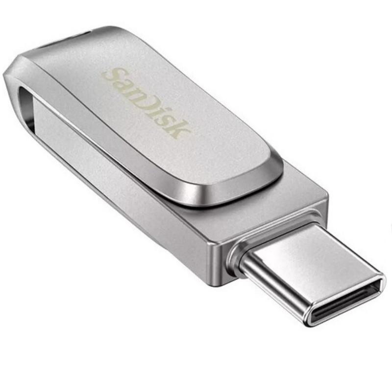 فلش مموری 256 گیگابایت سن دیسک مدل Ultra luxe با طراحی تاشو و OTG، مقاوم در برابر ضربه، سازگار با اندروید، ویندوز و مک