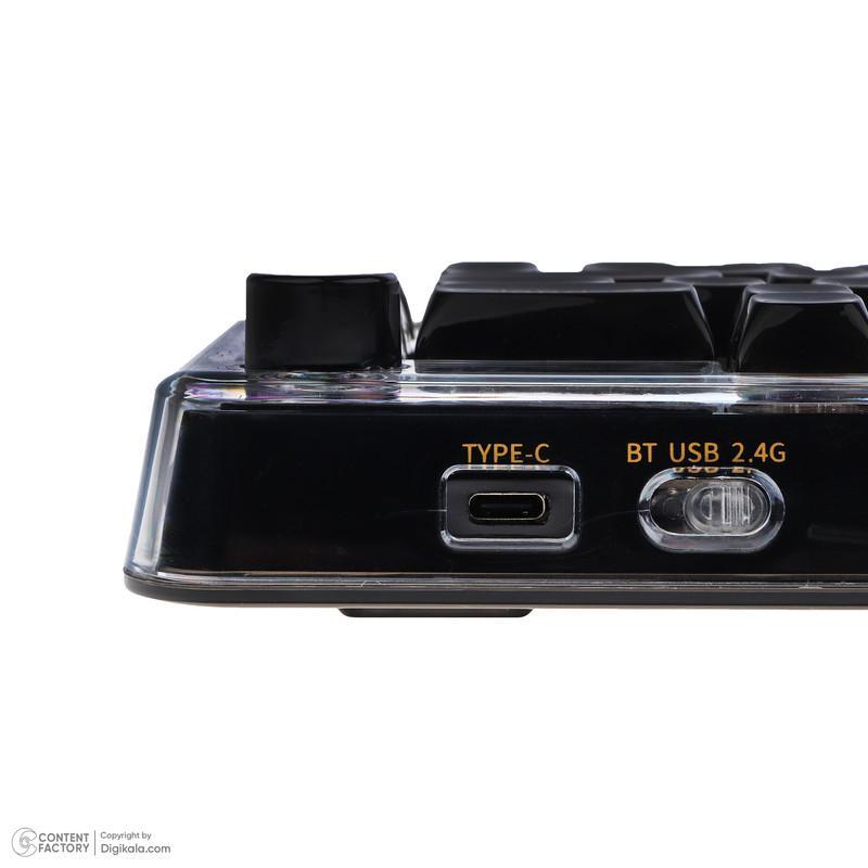 کیبورد بی سیم گیمینگ لاجی کی مدل K450BB، سوییچ مکانیکال شفاف، Tenkeyless، نورپردازی RGB