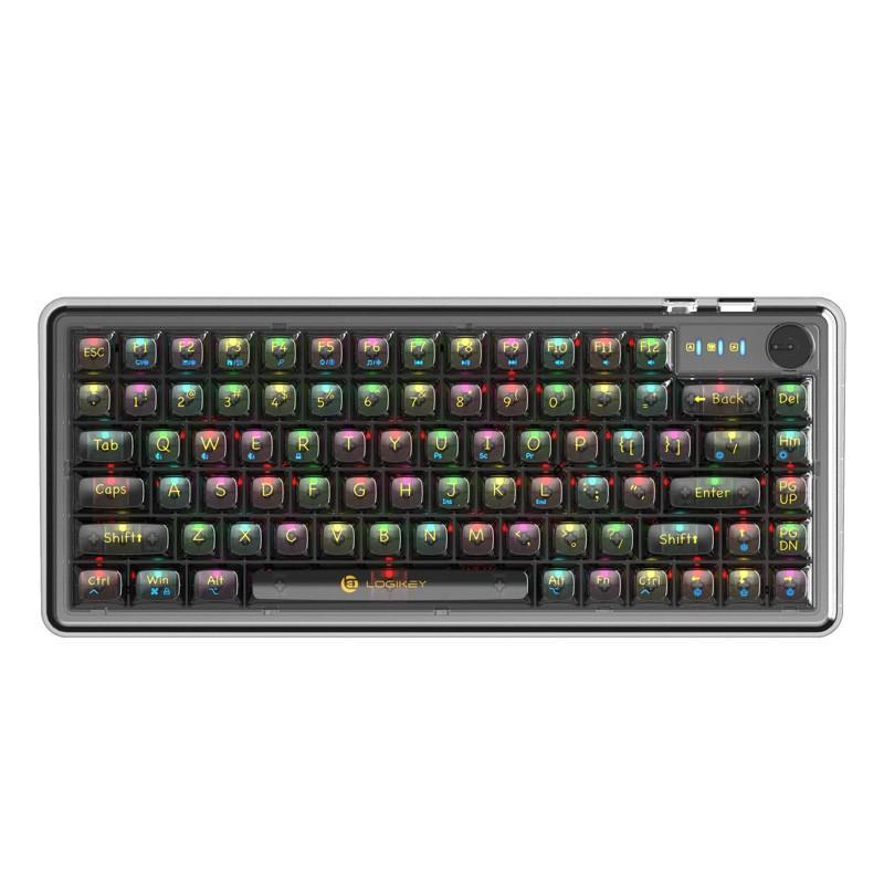 کیبورد بی سیم گیمینگ لاجی کی مدل K450BB، سوییچ مکانیکال شفاف، Tenkeyless، نورپردازی RGB
