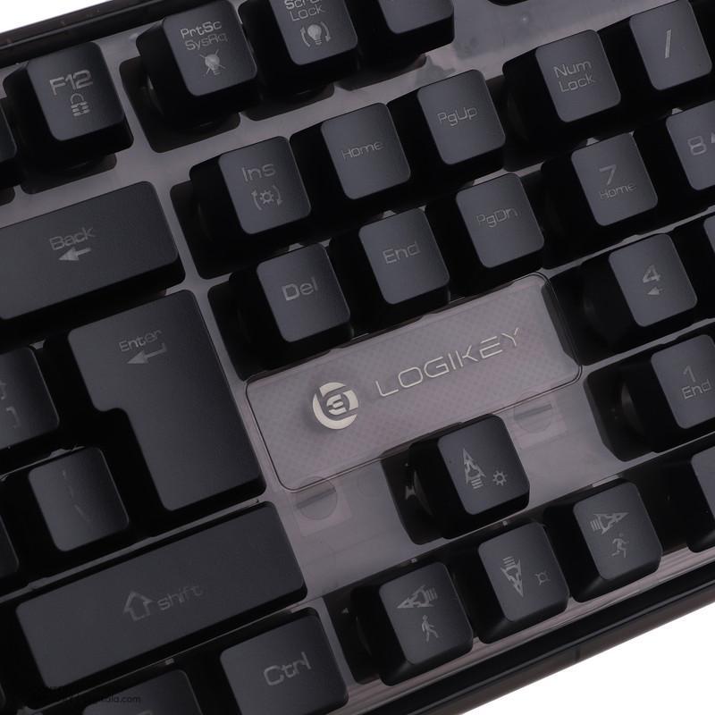 کیبورد گیمینگ لاجی کی مدل K230B، سوییچ ممبران، Full-Size، نورپردازی RGB