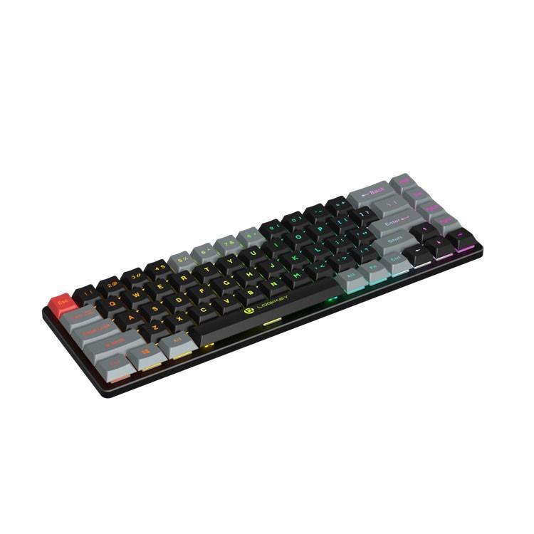 کیبورد گیمینگ بی سیم لاجی کی مدل K410B، سوییچ مکانیکال قرمز، Tenkeyless، نورپردازی RGB