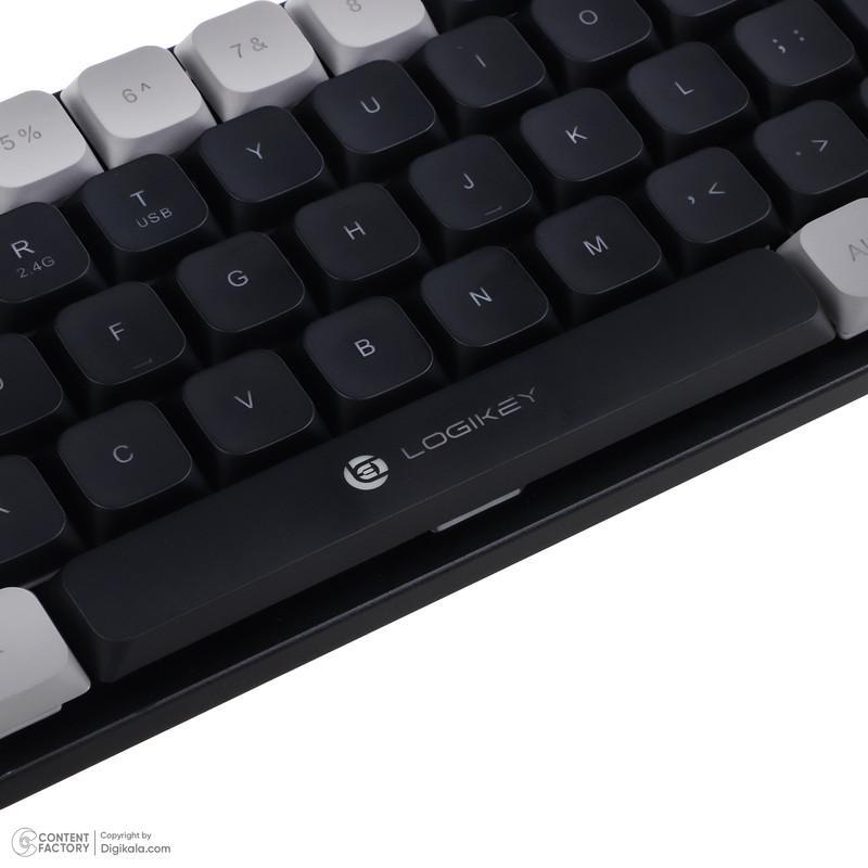 کیبورد گیمینگ بی سیم لاجی کی مدل K410B، سوییچ مکانیکال قرمز، Tenkeyless، نورپردازی RGB