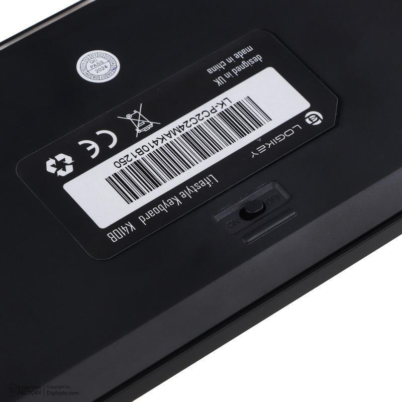 کیبورد گیمینگ بی سیم لاجی کی مدل K410B، سوییچ مکانیکال قرمز، Tenkeyless، نورپردازی RGB