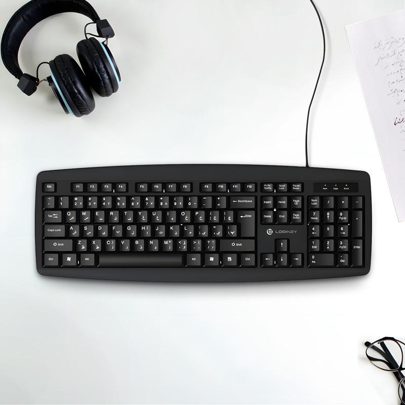 کیبورد با سیم لاجی کی مدل K113B، سوییچ ممبران، Full-Size
