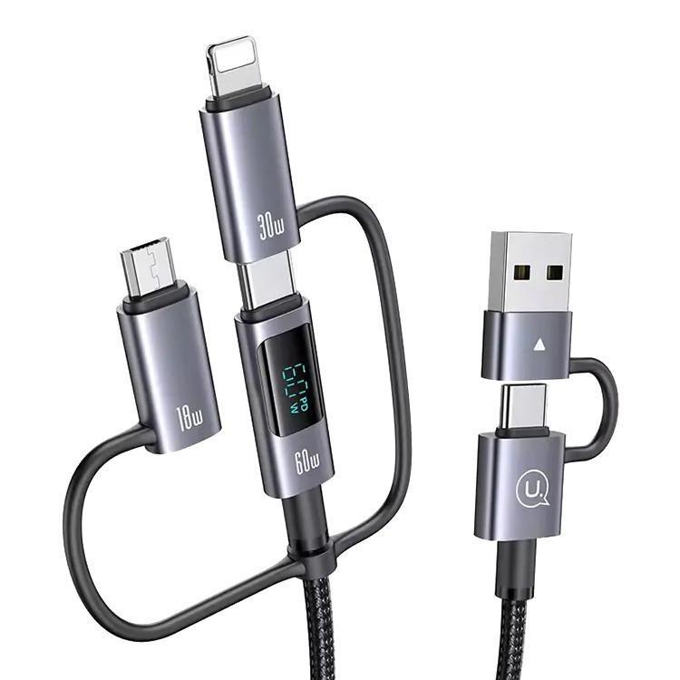 کابل تبدیل Usb/Usb-c به Microusb/لایتنینگ/Usb-c یوسمز مدل sj713 طول 1.2 متر