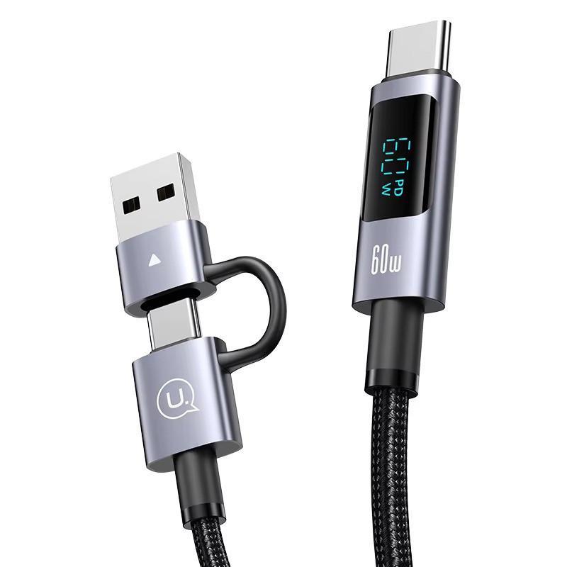 کابل تبدیل Usb/Usb-c به Microusb/لایتنینگ/Usb-c یوسمز مدل sj713 طول 1.2 متر