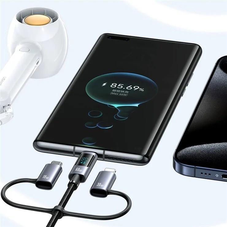 کابل تبدیل Usb/Usb-c به Microusb/لایتنینگ/Usb-c یوسمز مدل sj713 طول 1.2 متر