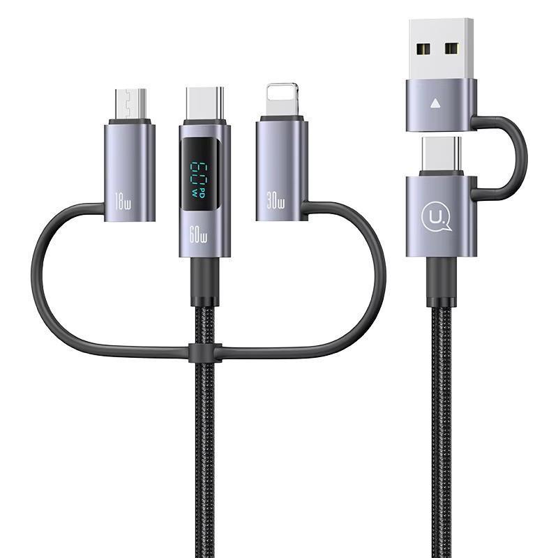 کابل تبدیل Usb/Usb-c به Microusb/لایتنینگ/Usb-c یوسمز مدل sj713 طول 1.2 متر