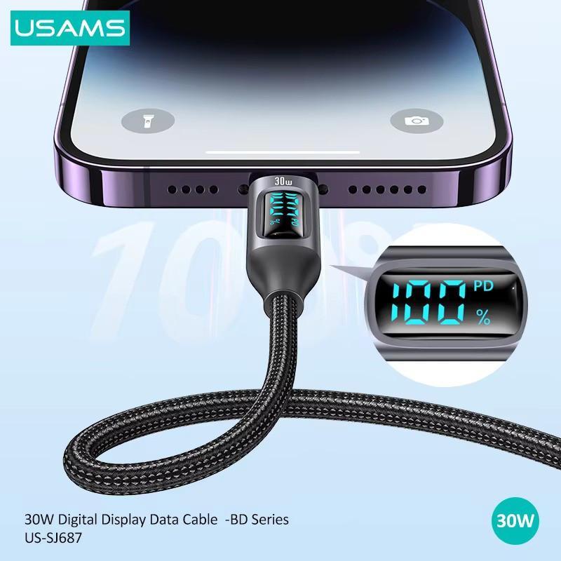  کابل تبدیل لایتنینگ به USB-C یوسمز مدل US-SJ687 طول 1.2 متر