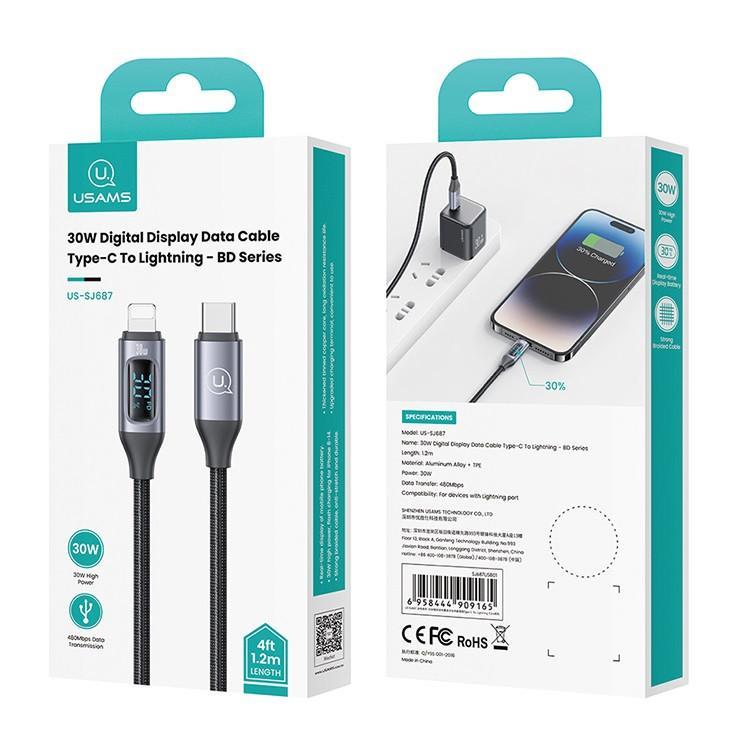  کابل تبدیل لایتنینگ به USB-C یوسمز مدل US-SJ687 طول 1.2 متر