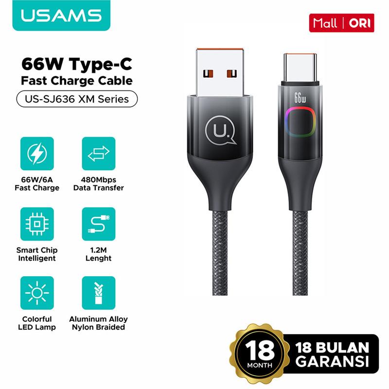  کابل تبدیل USB به USB-C یوسمز مدل SJ636 طول 1.2 متر