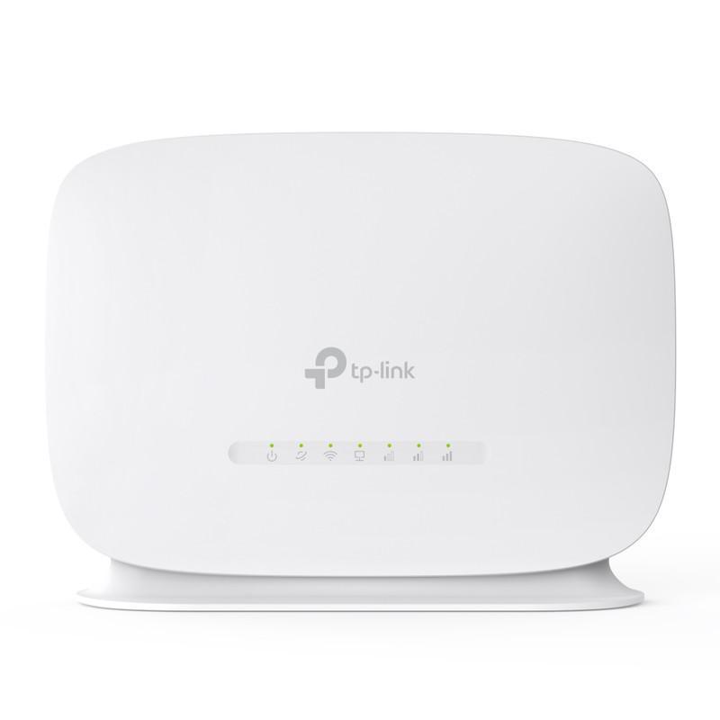 مودم 4G LTE تی‌پی‌لینک مدل TL-MR105 با اسلات سیم کارت نانو، پشتیبانی از 32 کاربر همزمان، رابط LAN و WAN، مناسب استفاده خانگی و اداری، سرعت دانلود تا 150 مگابیت بر ثانیه و منبع تغذیه برق شهری